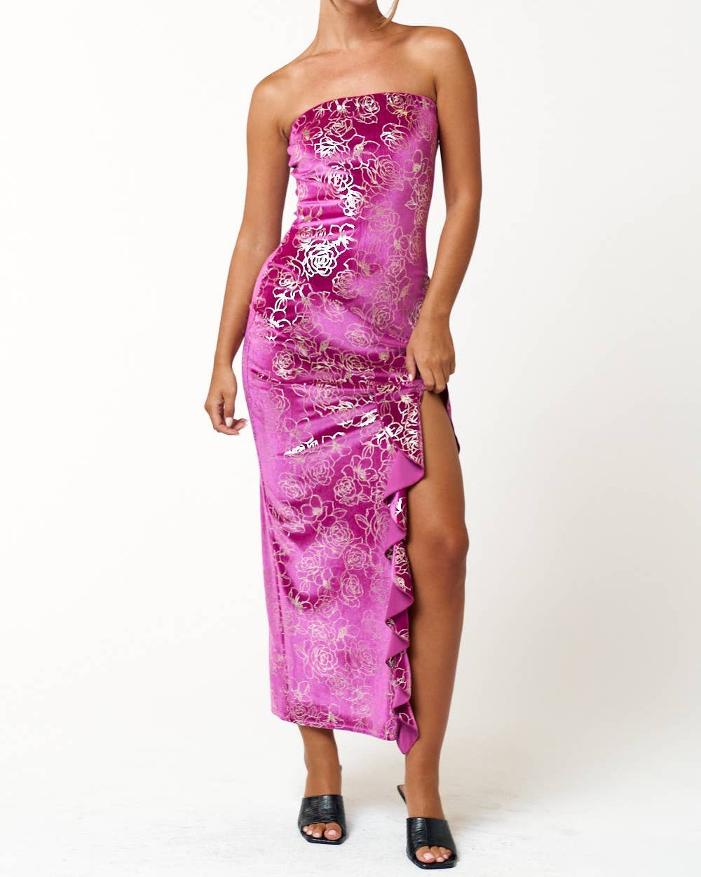 Magenta Floral Maxi Dress