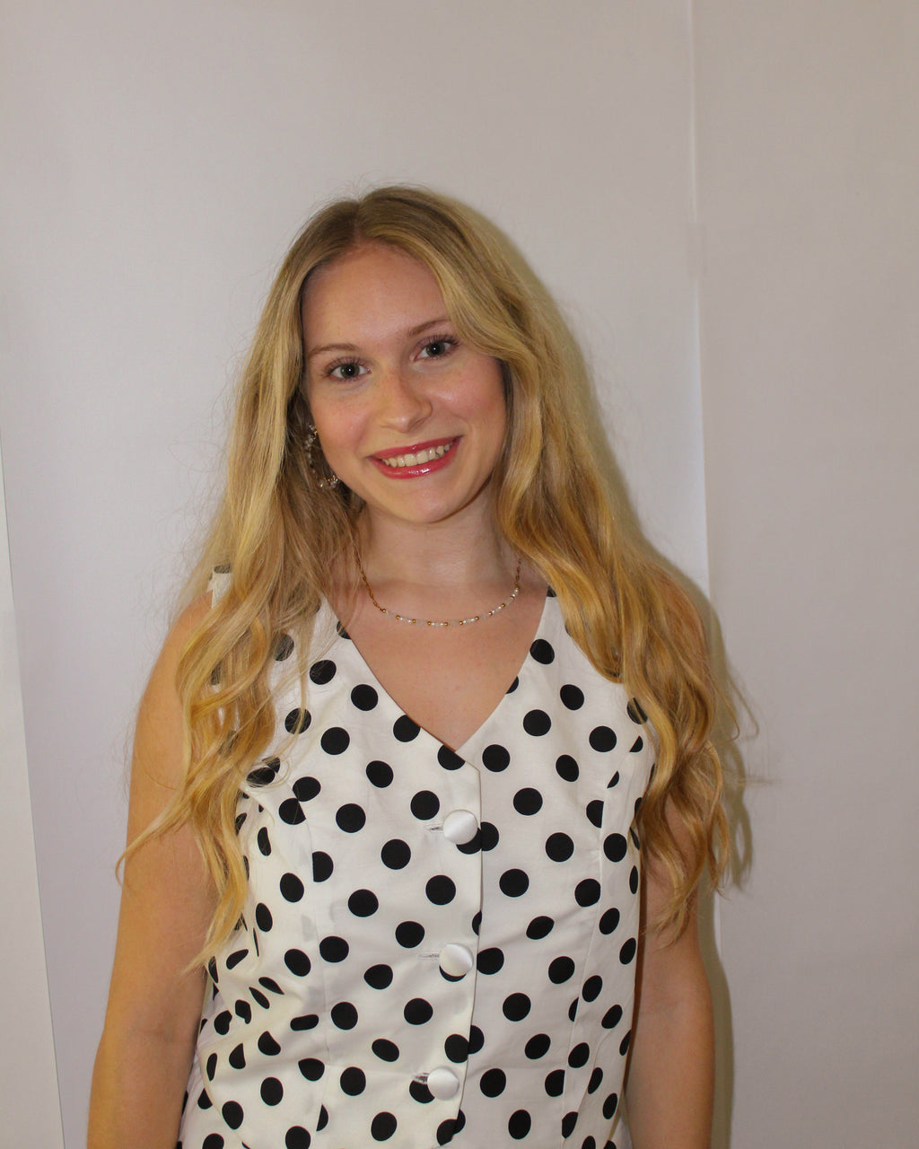 Annie Polka Dot Vest / White Black