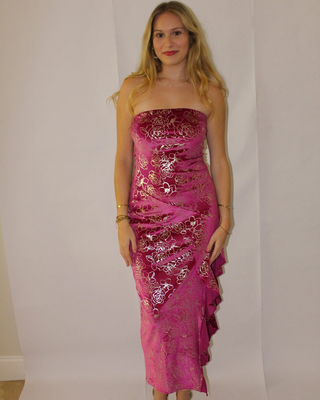 Magenta Floral Maxi Dress