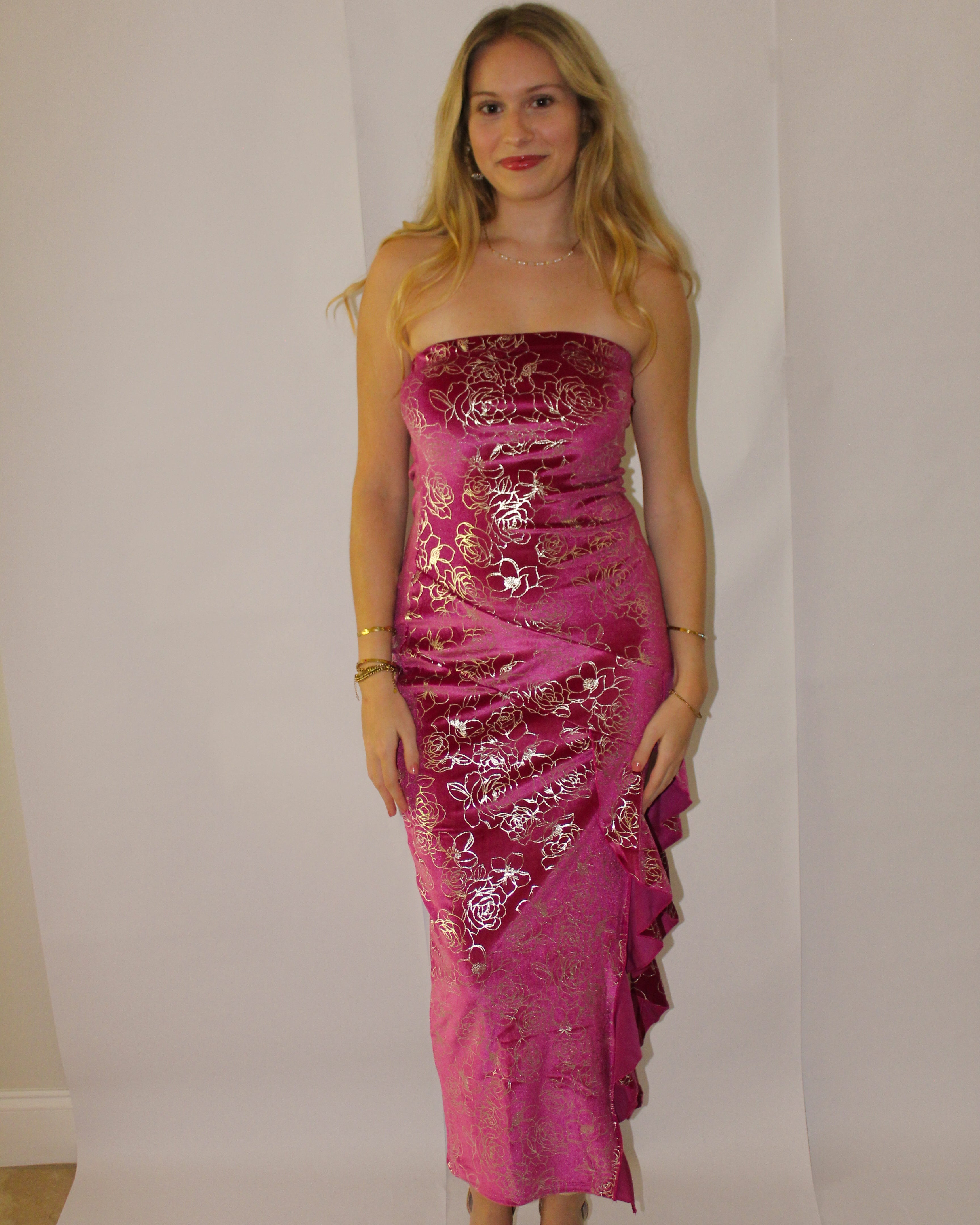 Magenta Floral Maxi Dress