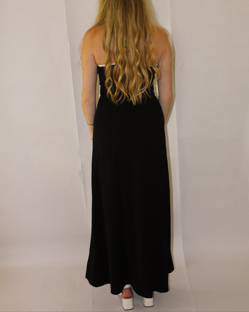 Black Contrast Bow Maxi Dress