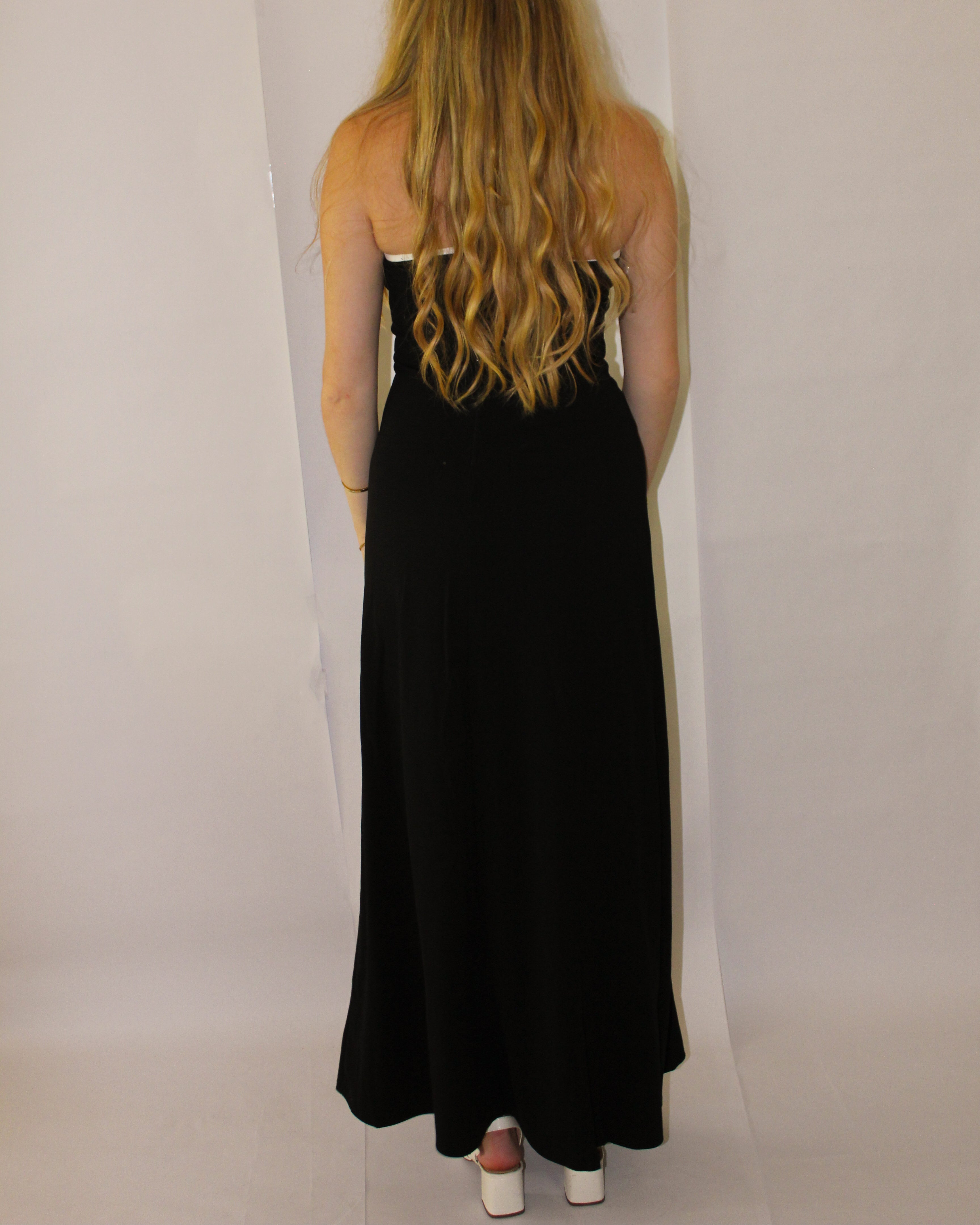Black Contrast Bow Maxi Dress