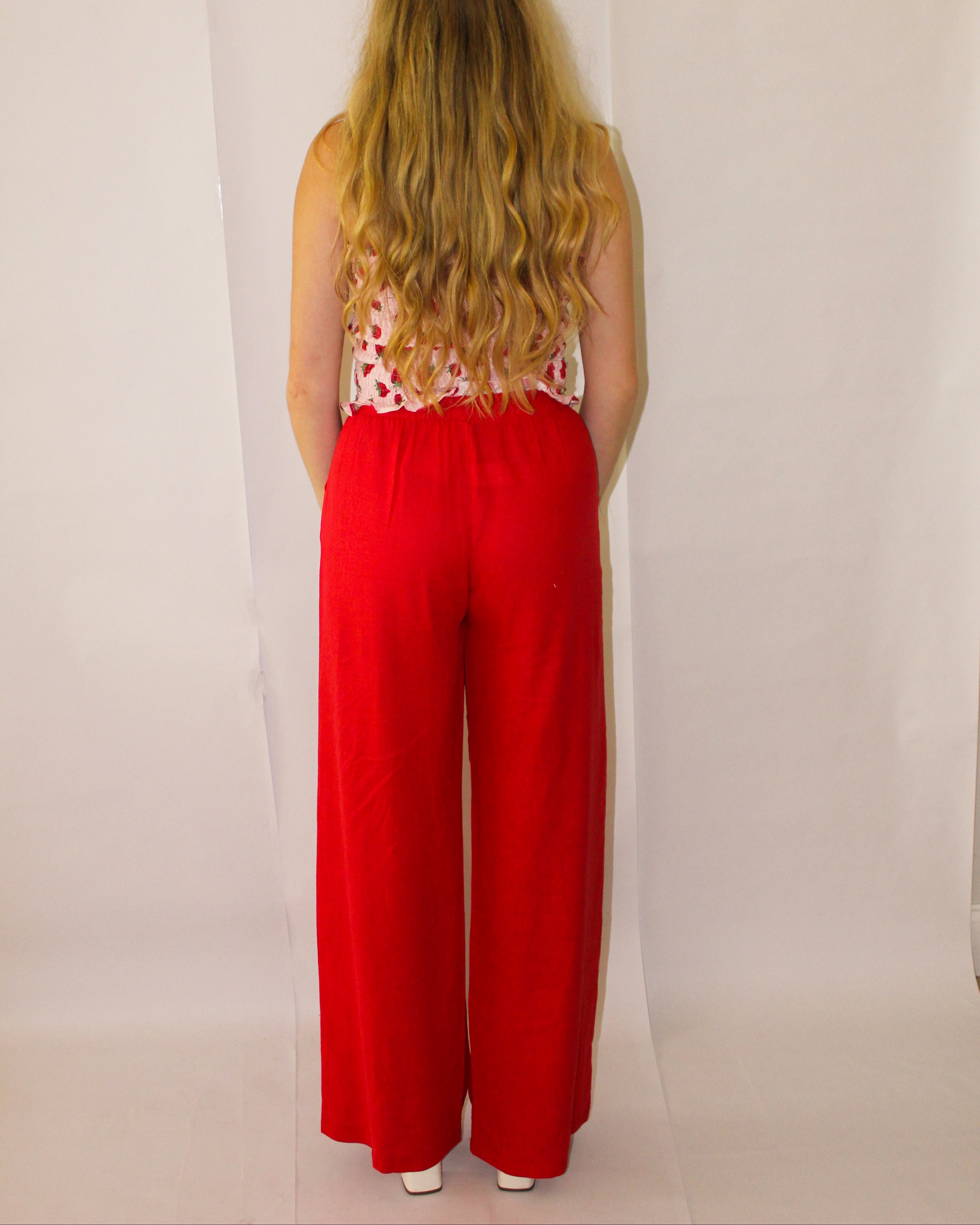 Cherry Linen Pants