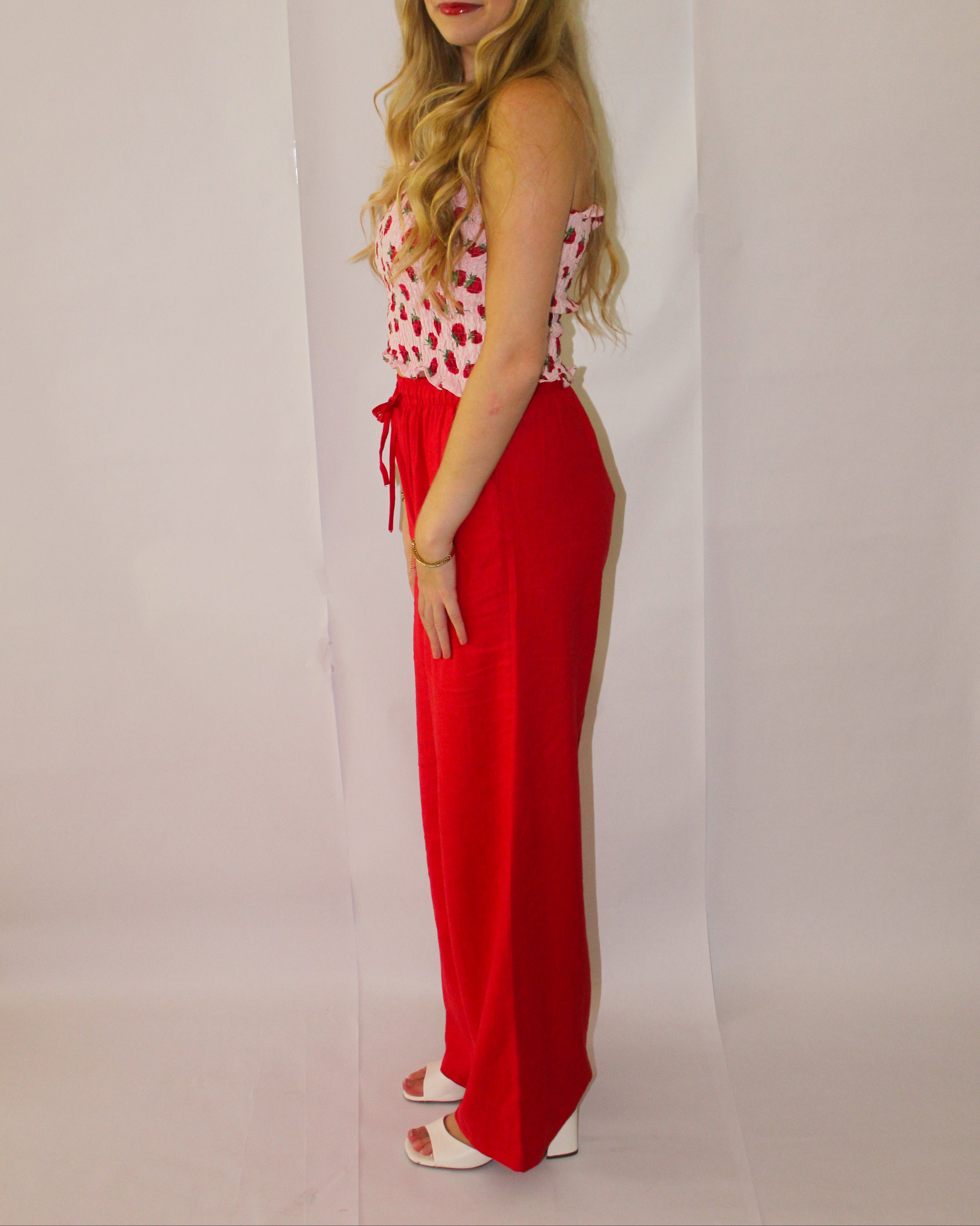 Cherry Linen Pants