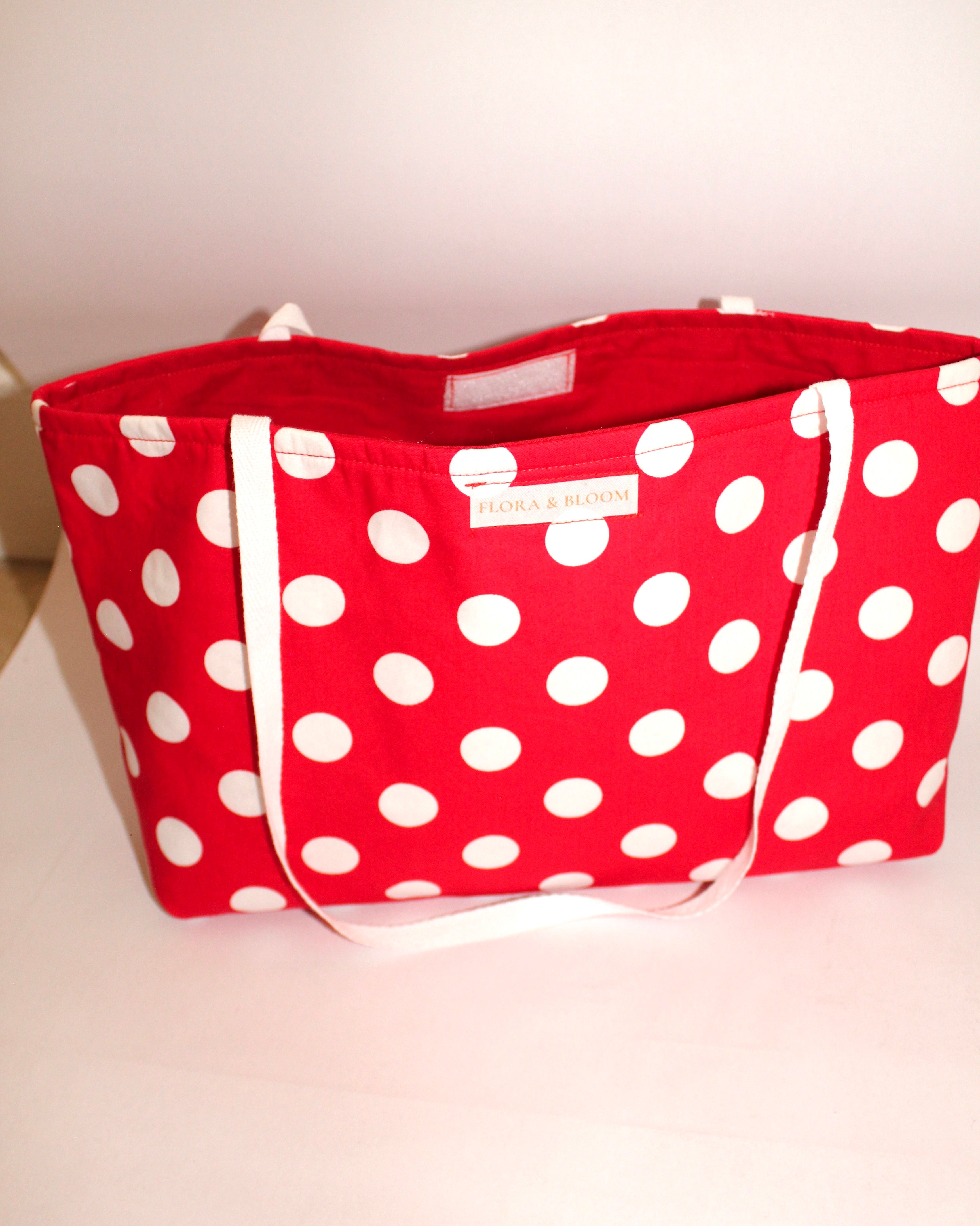 Red Polka Dot Tote Bag