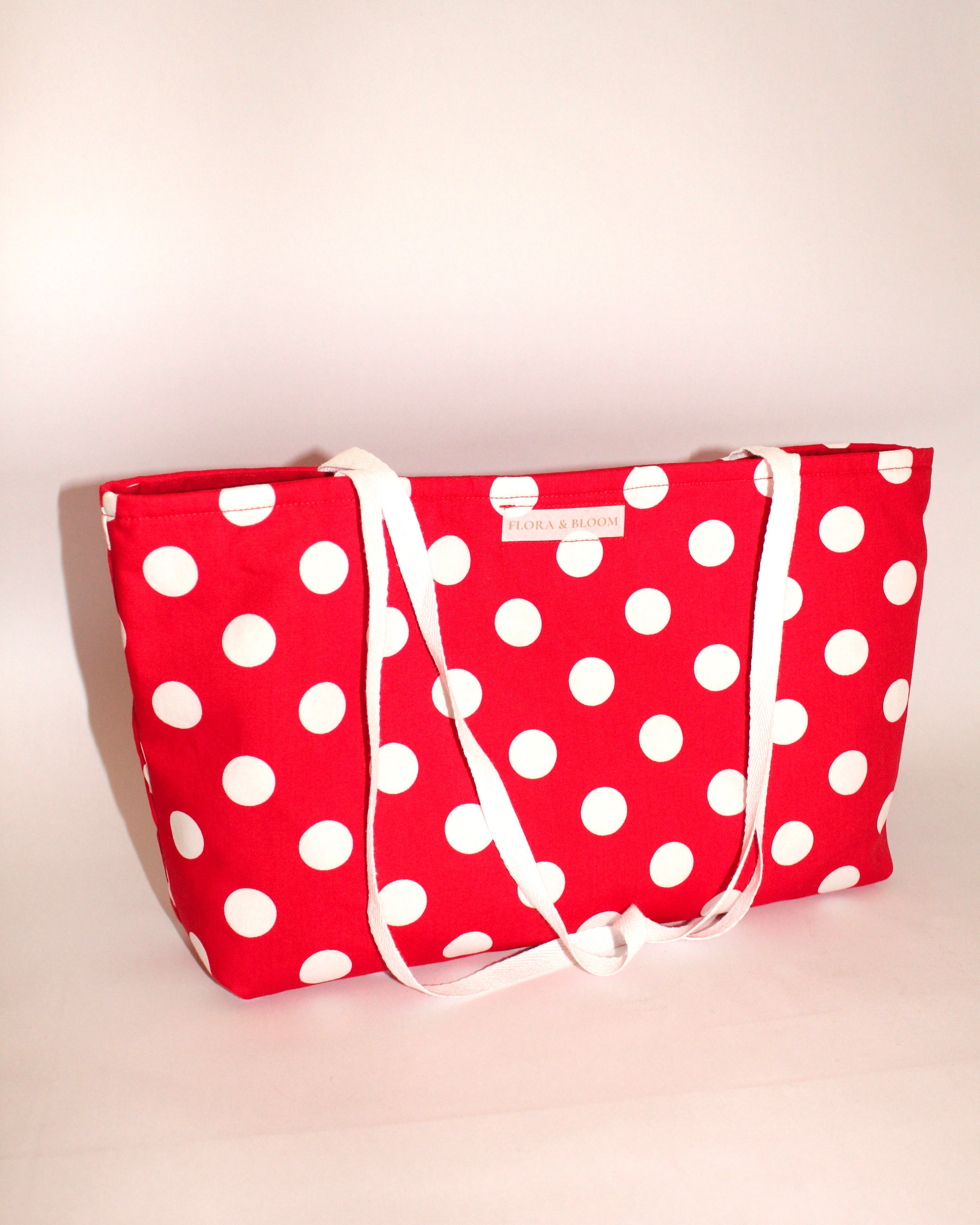Red Polka Dot Tote Bag