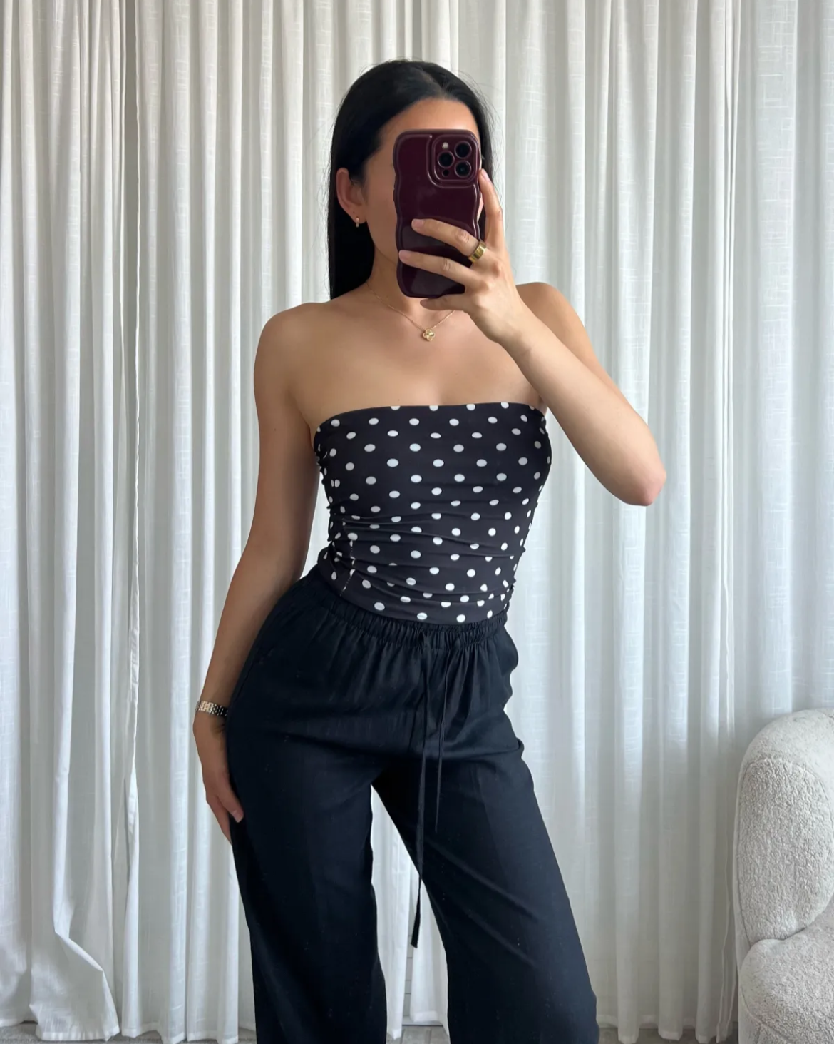 Daisy Polka Dot Tube Top