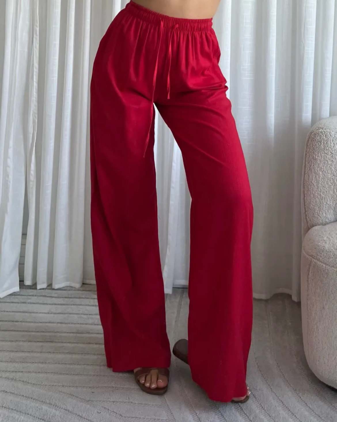 Cherry Linen Pants