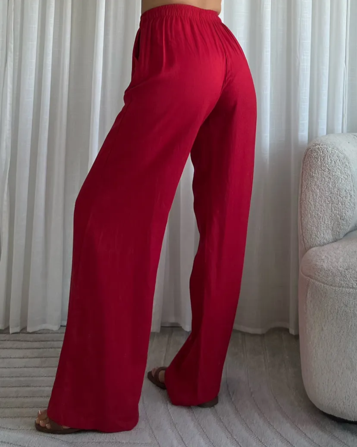 Cherry Linen Pants