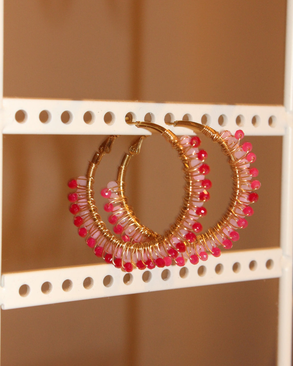 Beaded Hoop Earrings - Pinkie Pie