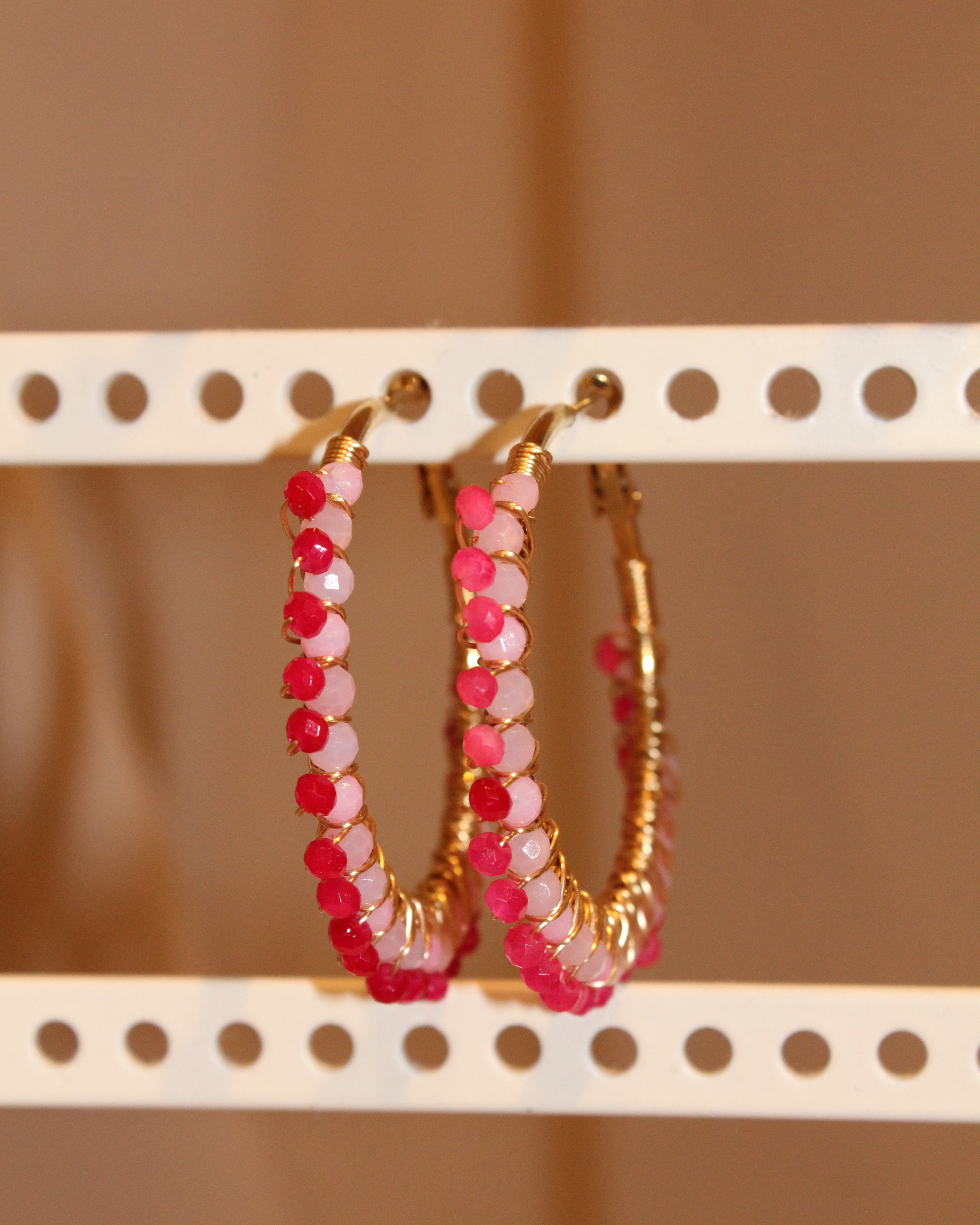 Beaded Hoop Earrings - Pinkie Pie