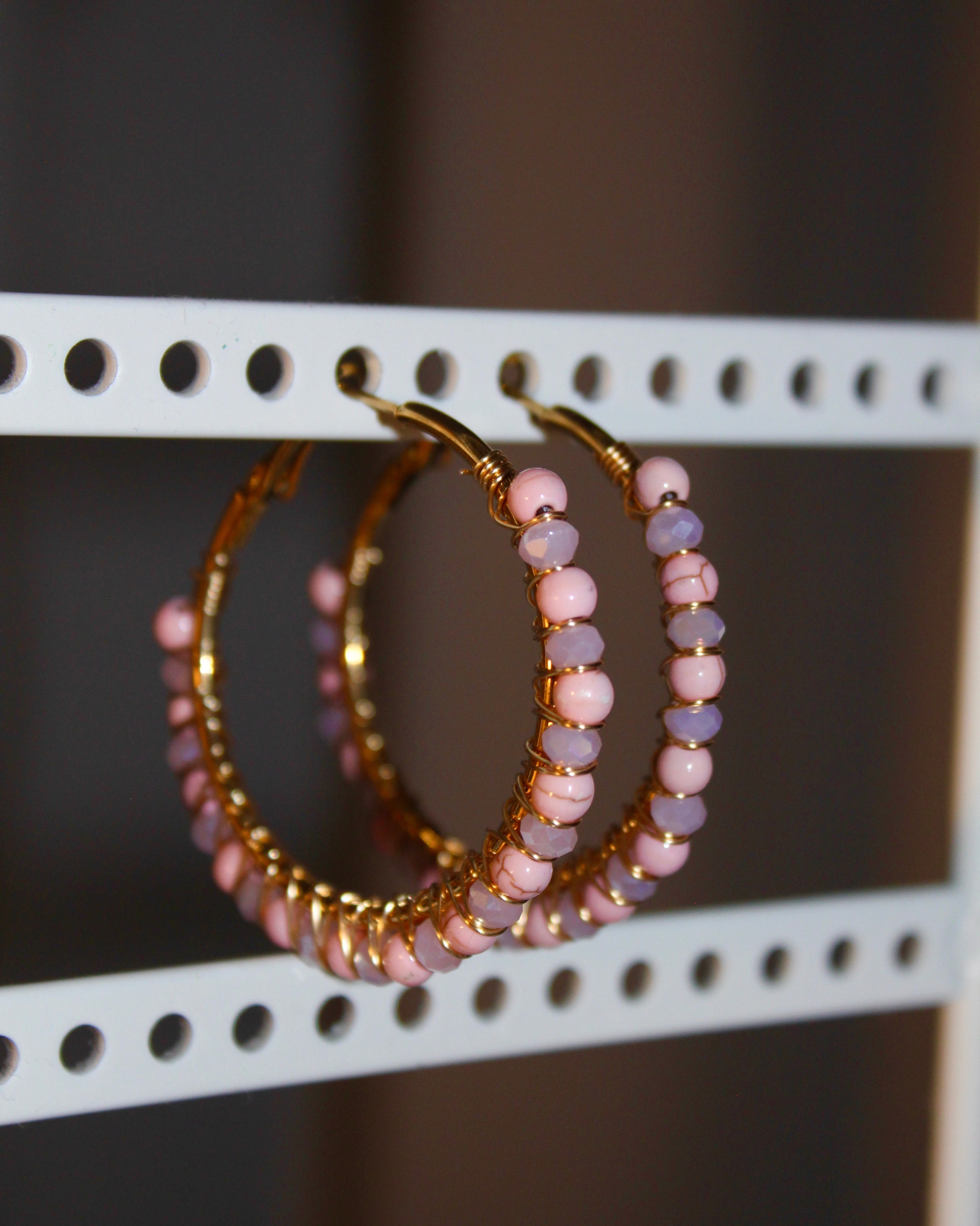 Beaded Hoop Earrings - Fairy Bloom