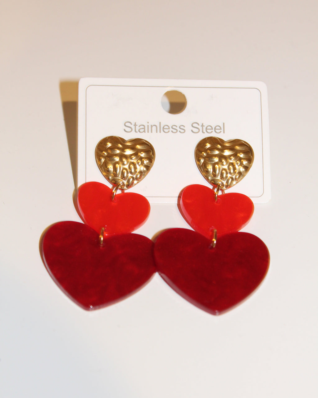 Triple Heart Earrings