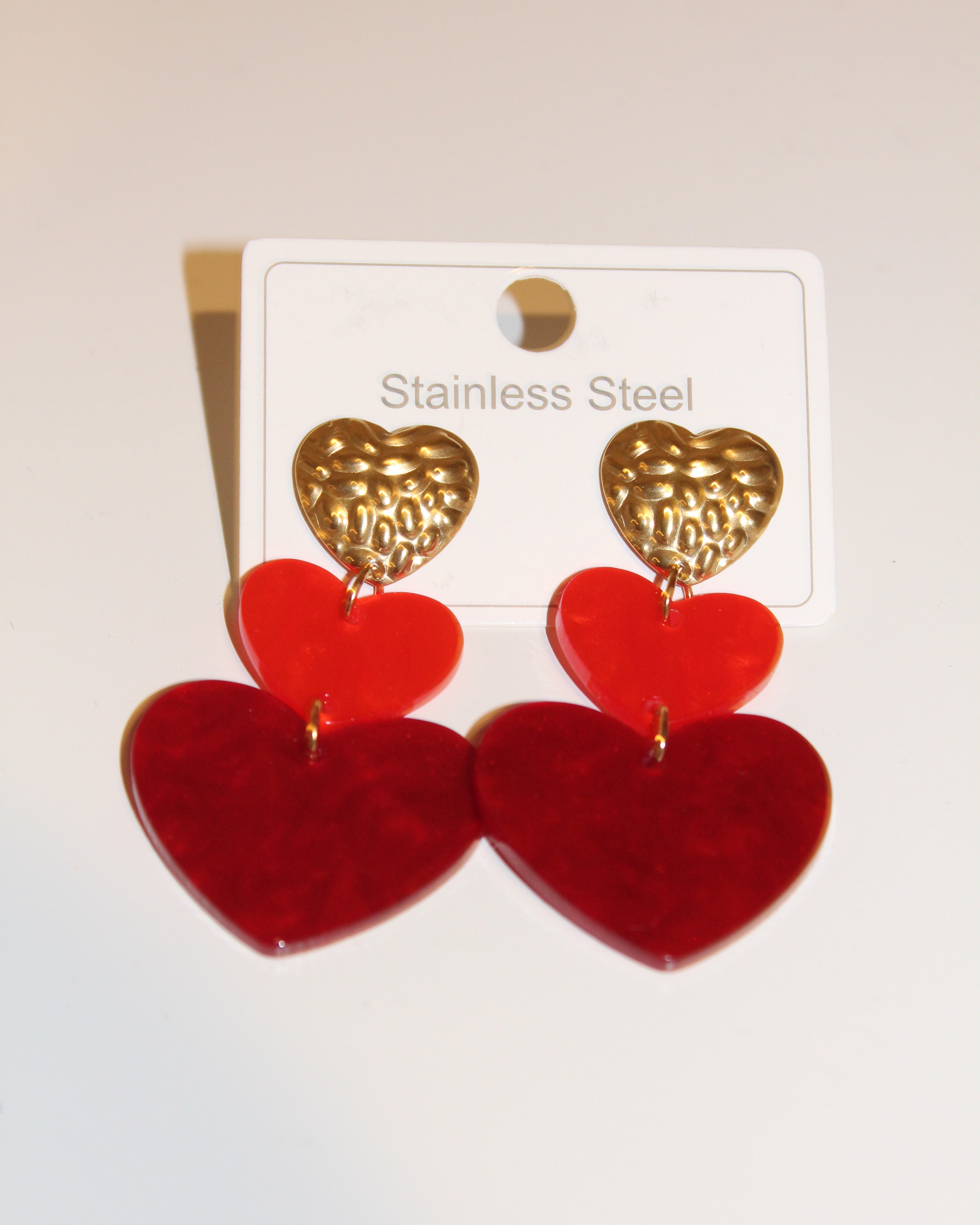 Triple Heart Earrings