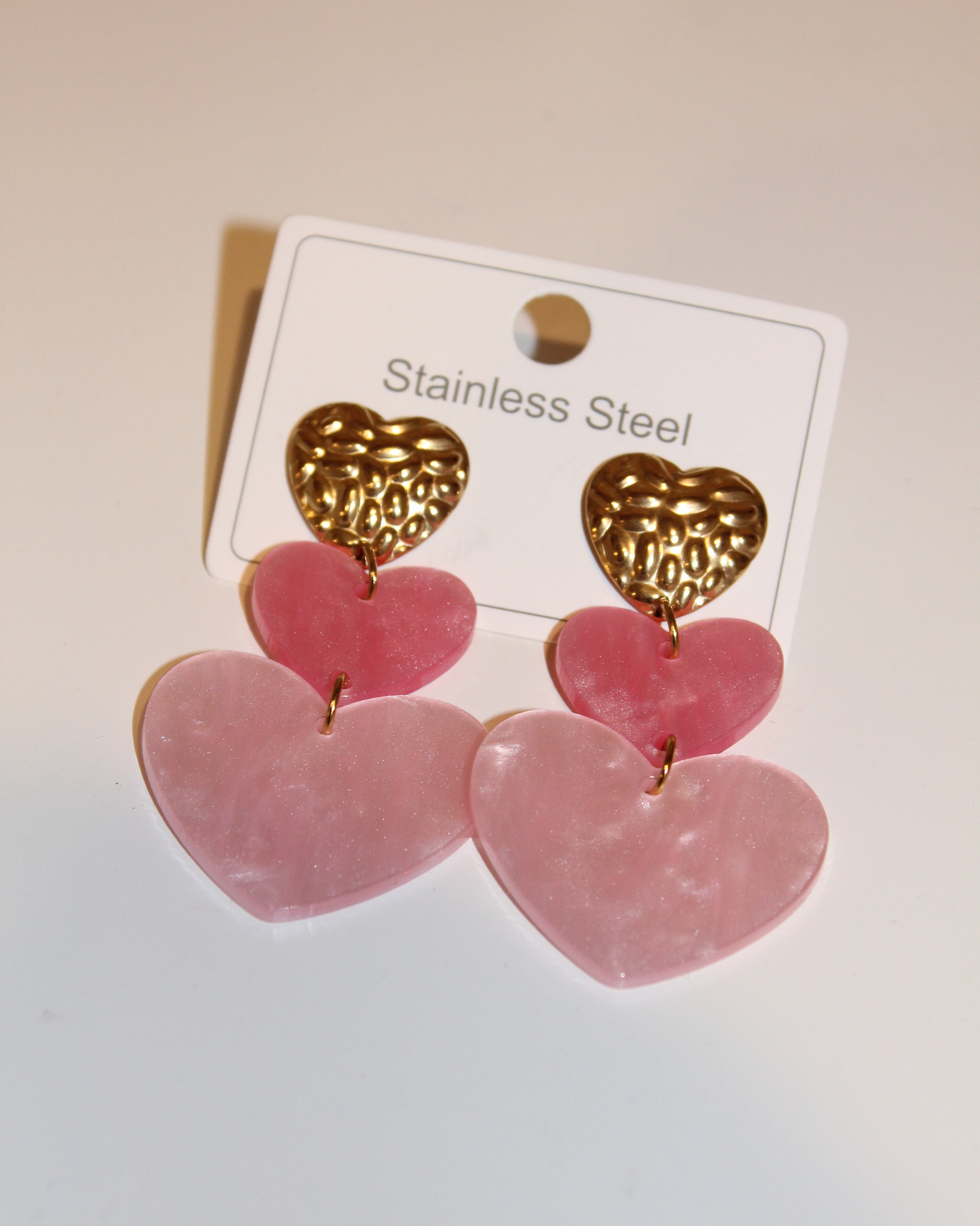 Triple Heart Earrings