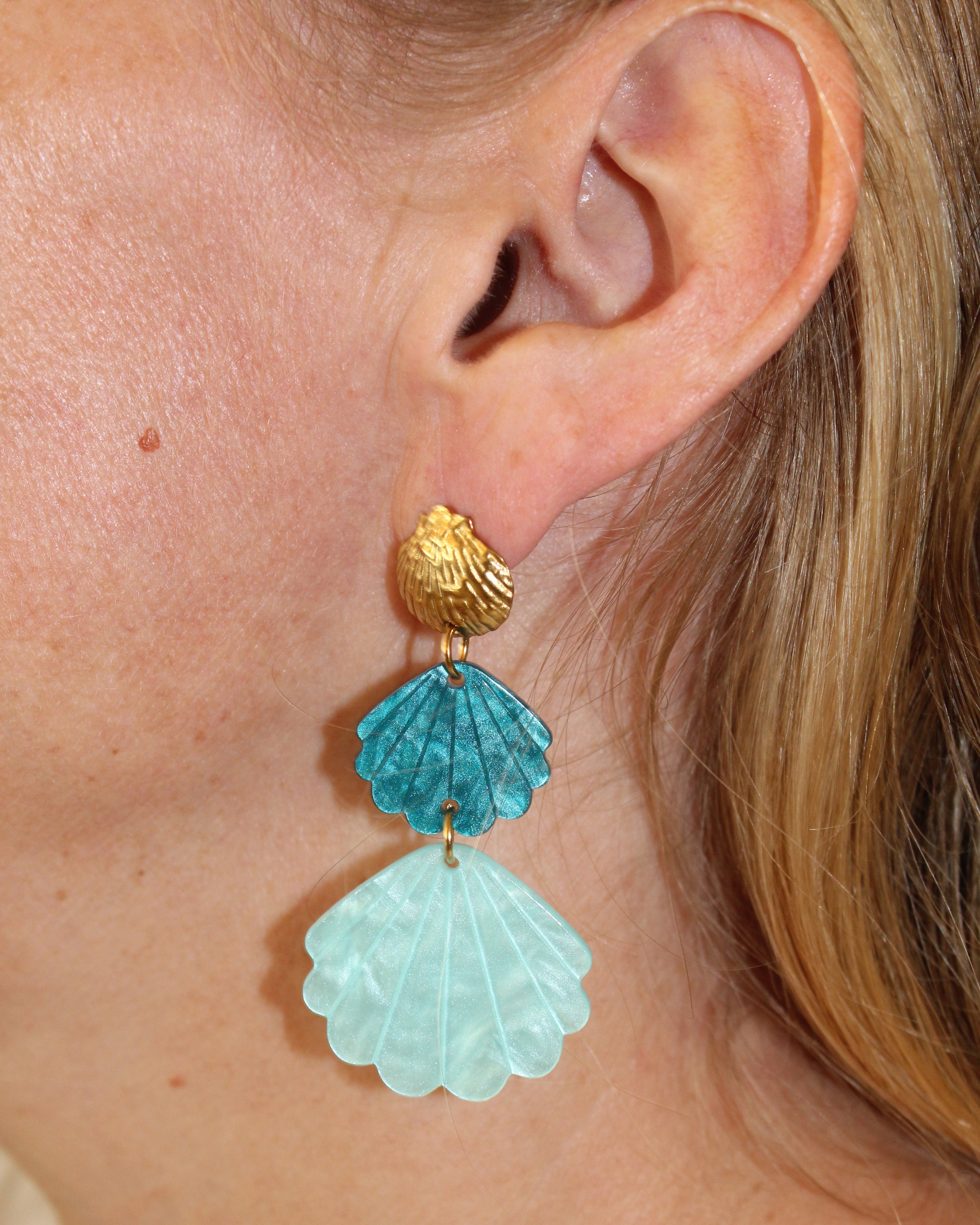 Triple Shell Earrings