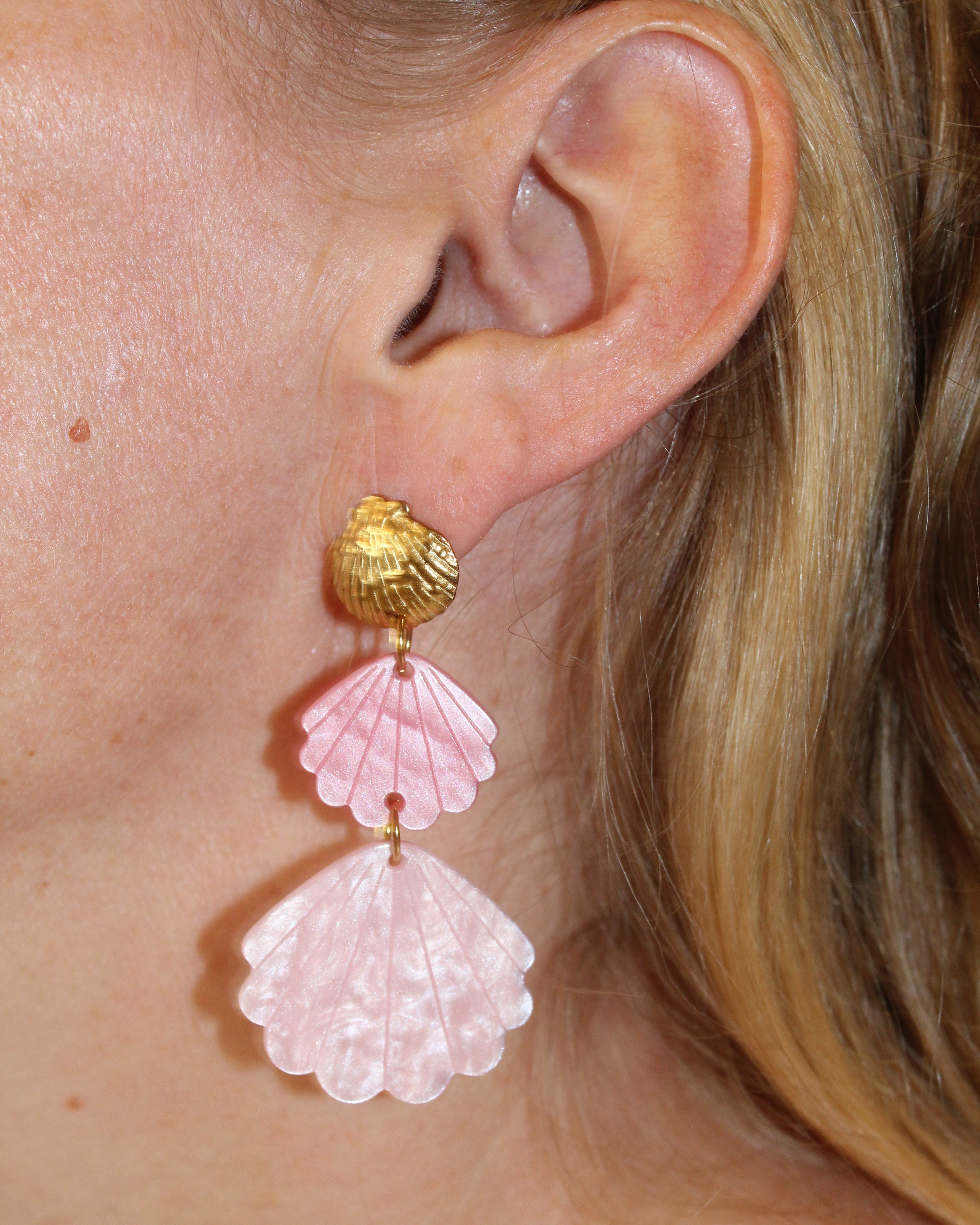 Triple Shell Earrings