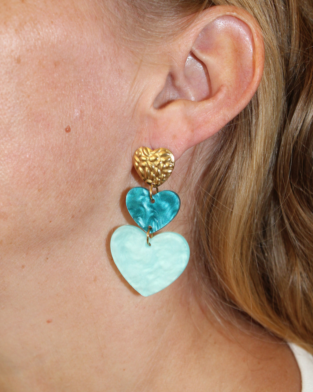 Triple Heart Earrings