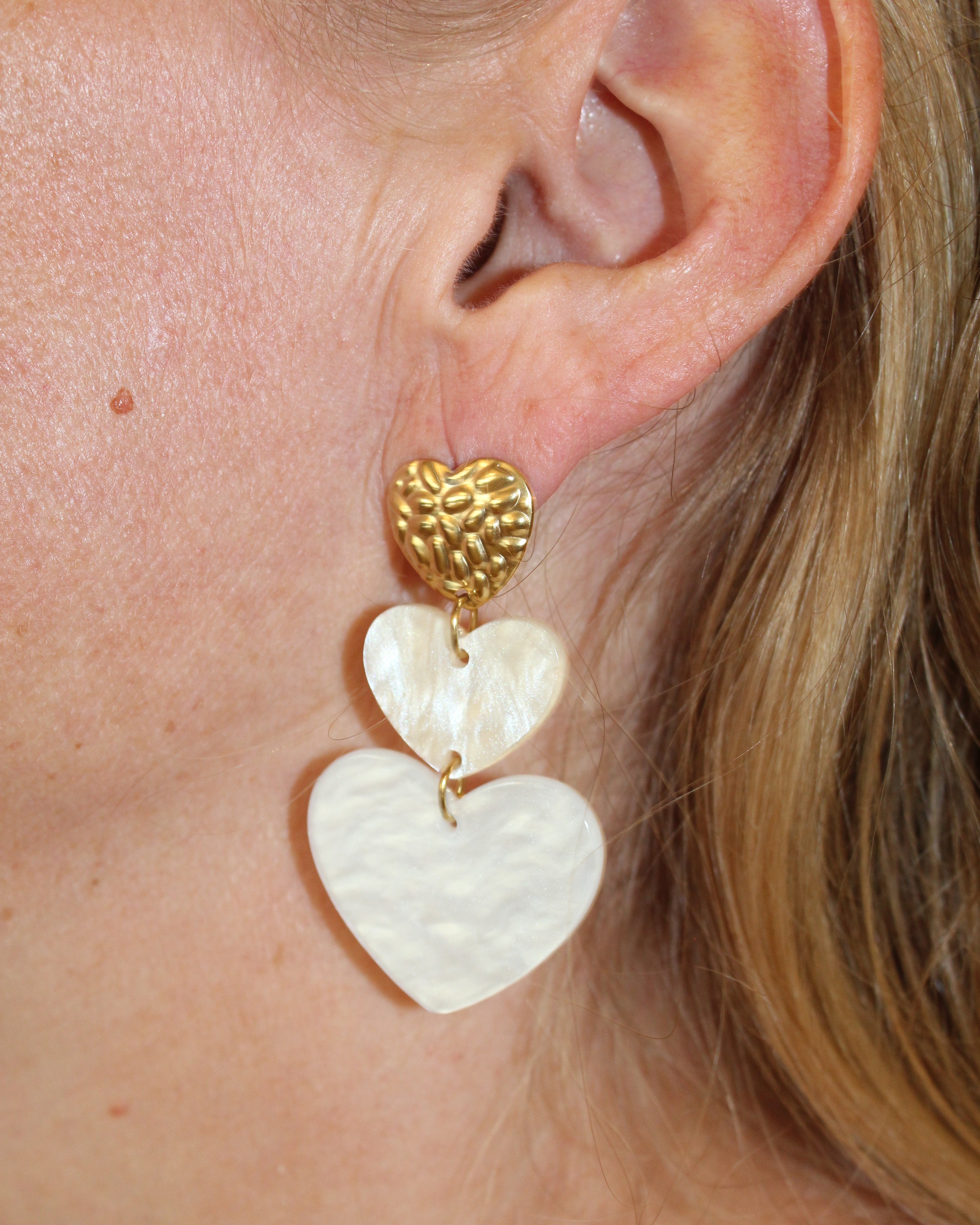 Triple Heart Earrings