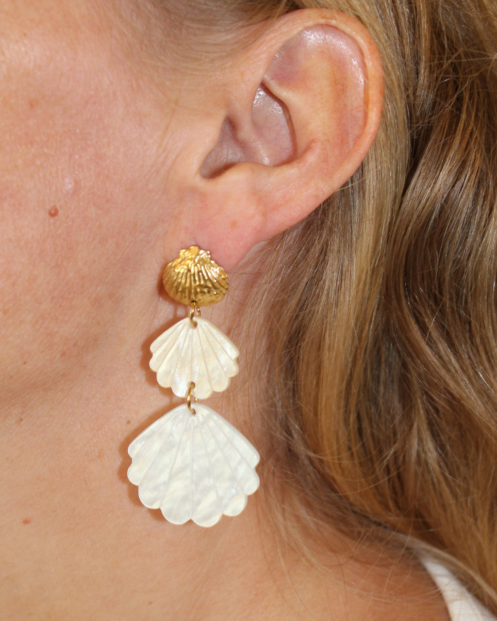 Triple Shell Earrings
