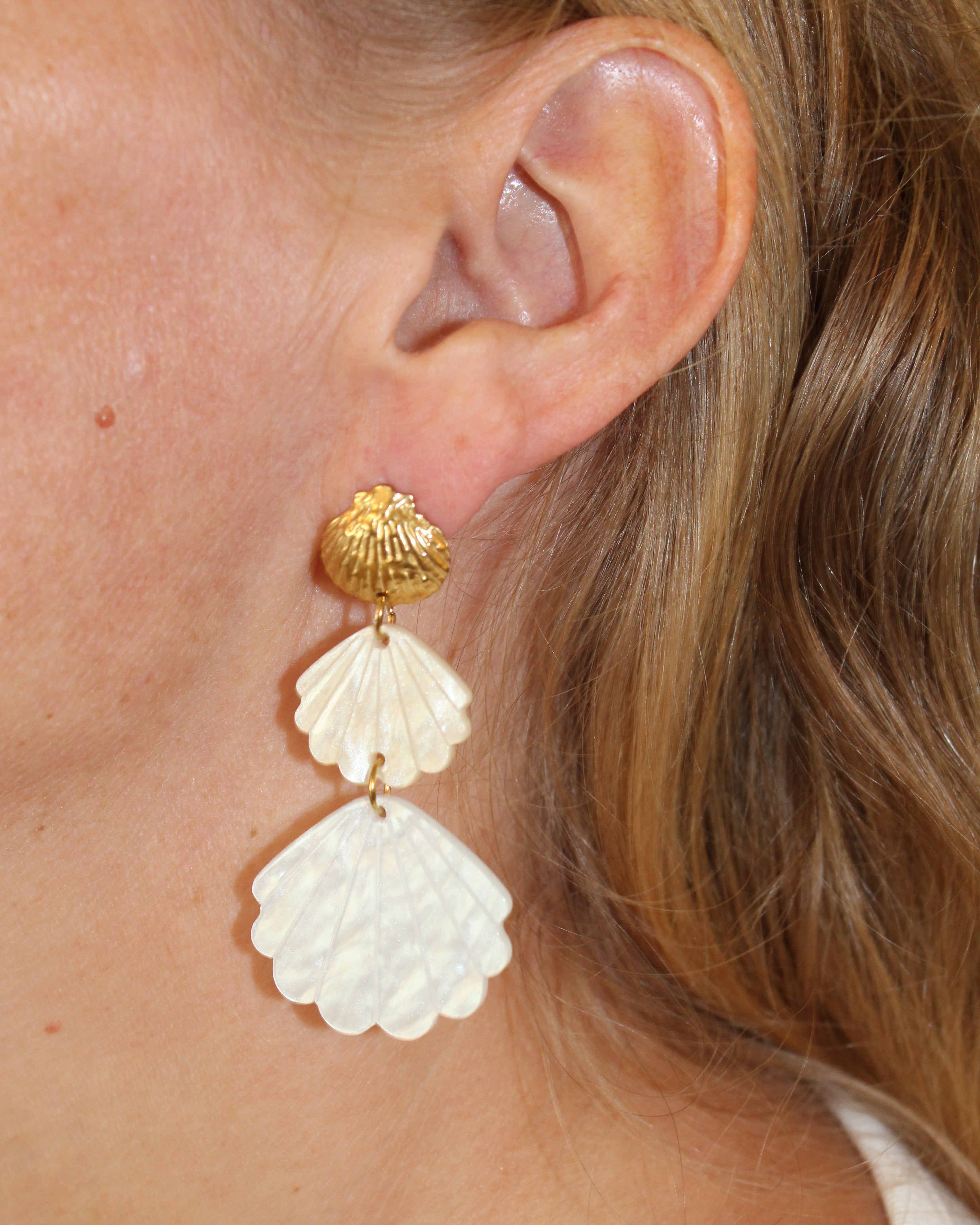 Triple Shell Earrings