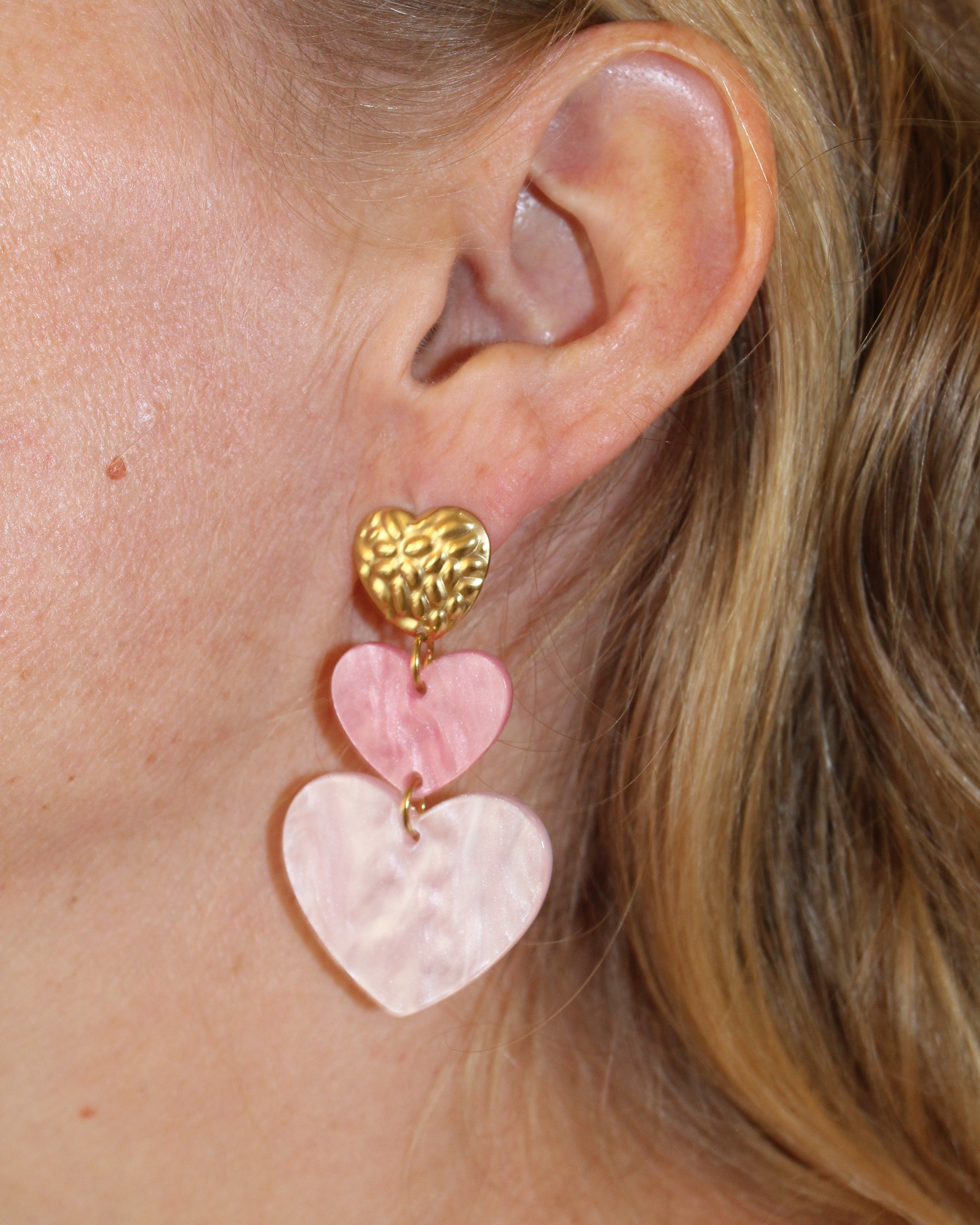 Triple Heart Earrings