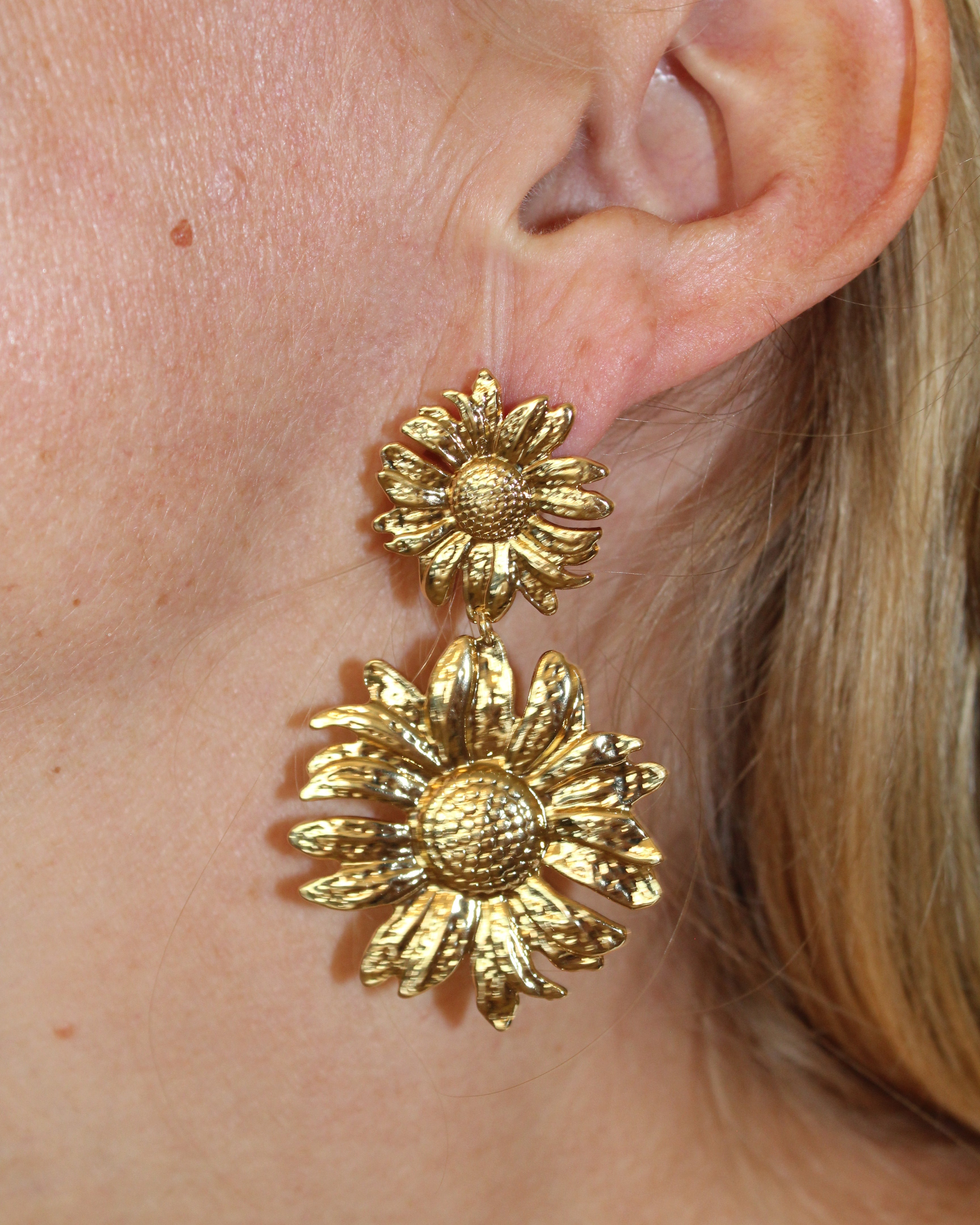 Double Sunflower Earrings