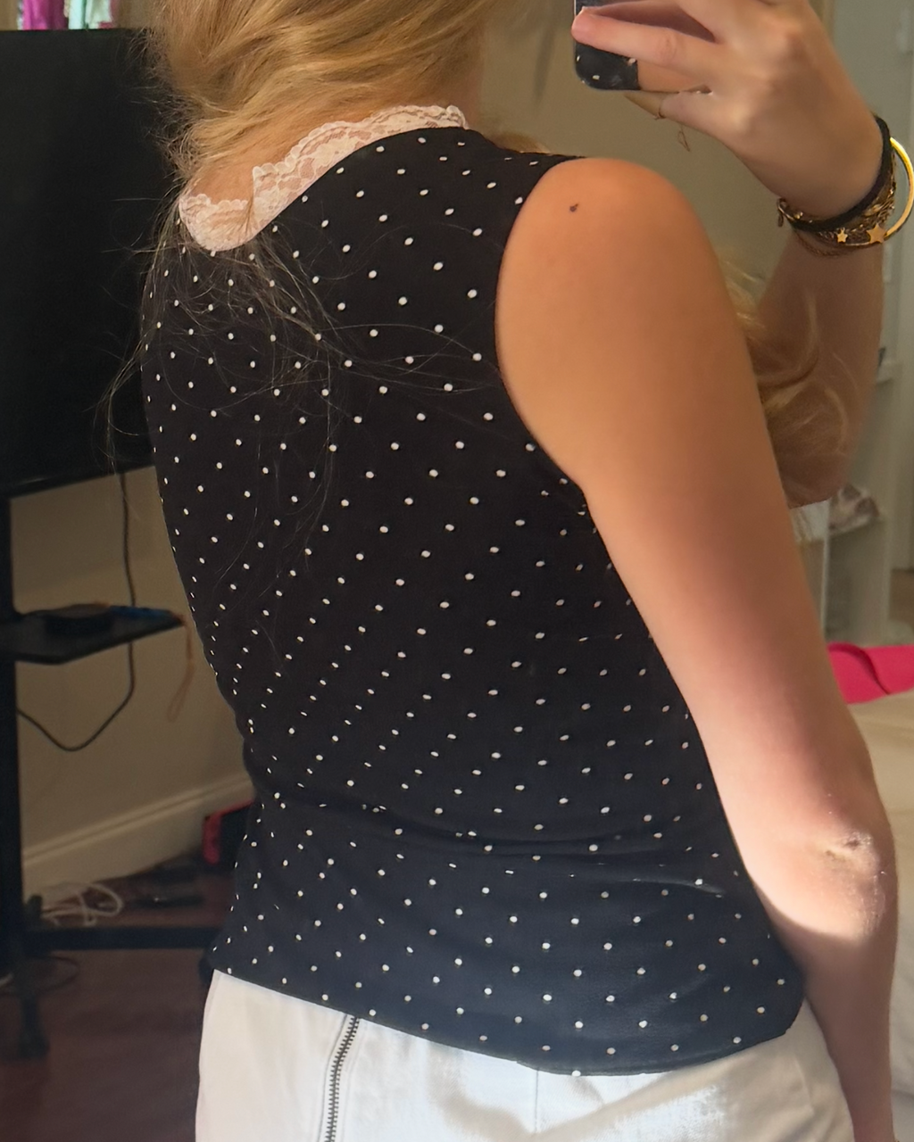Lace Polka Dot Top
