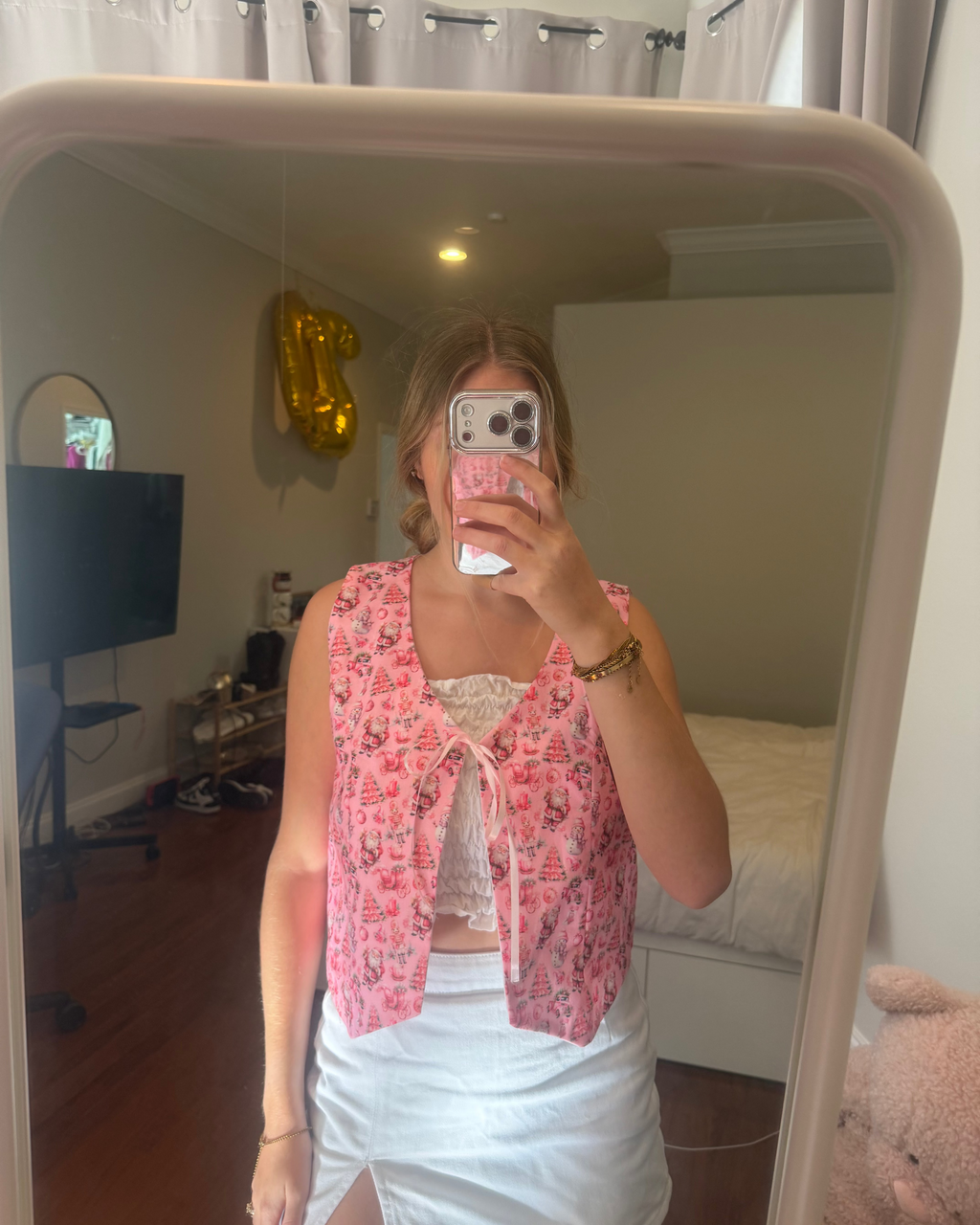 Pink Christmas Tie Vest