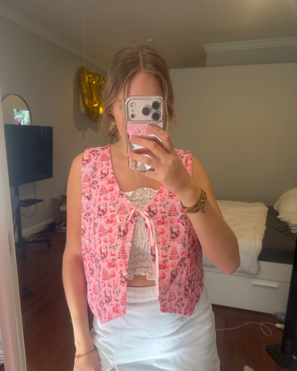 Pink Christmas Tie Vest