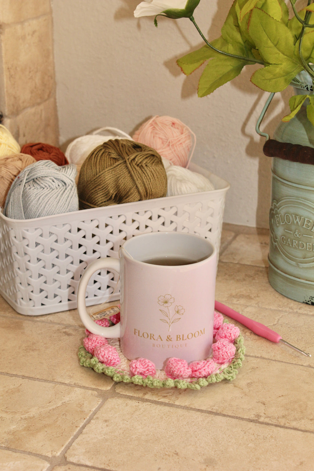 Pink Garden - Bouquet Coaster Set