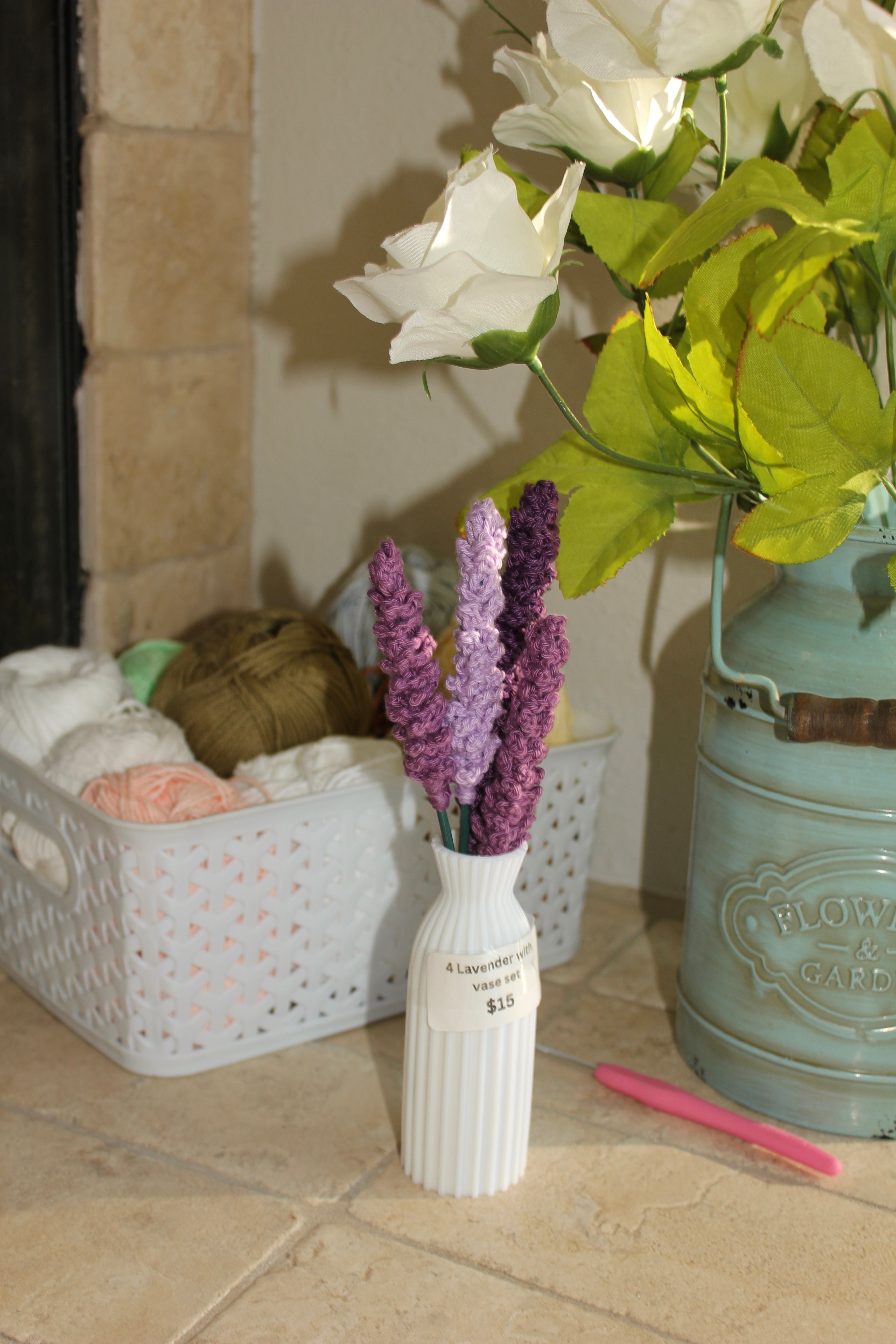 Lavender Haze - White Vase