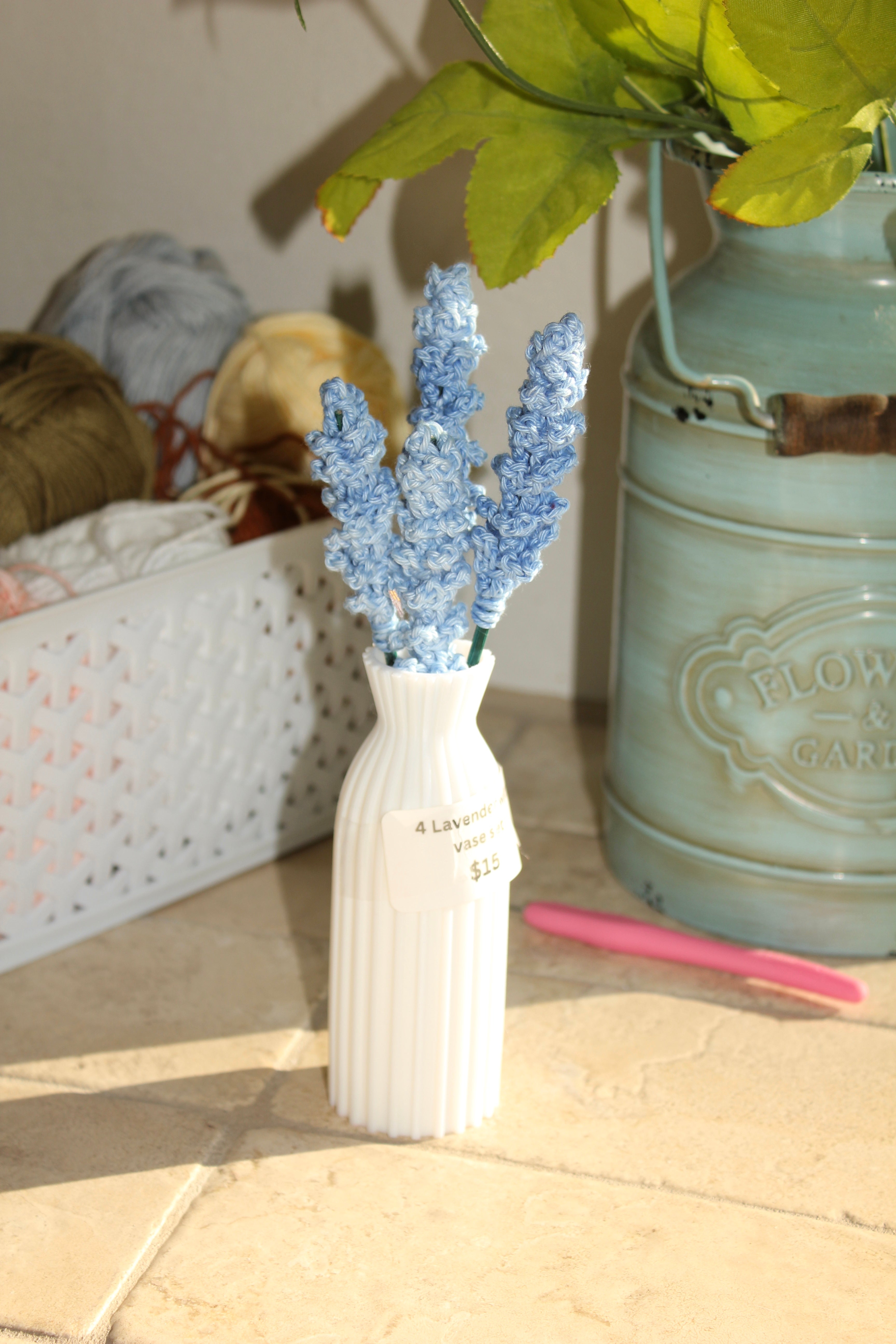 Blue Mist - White Vase