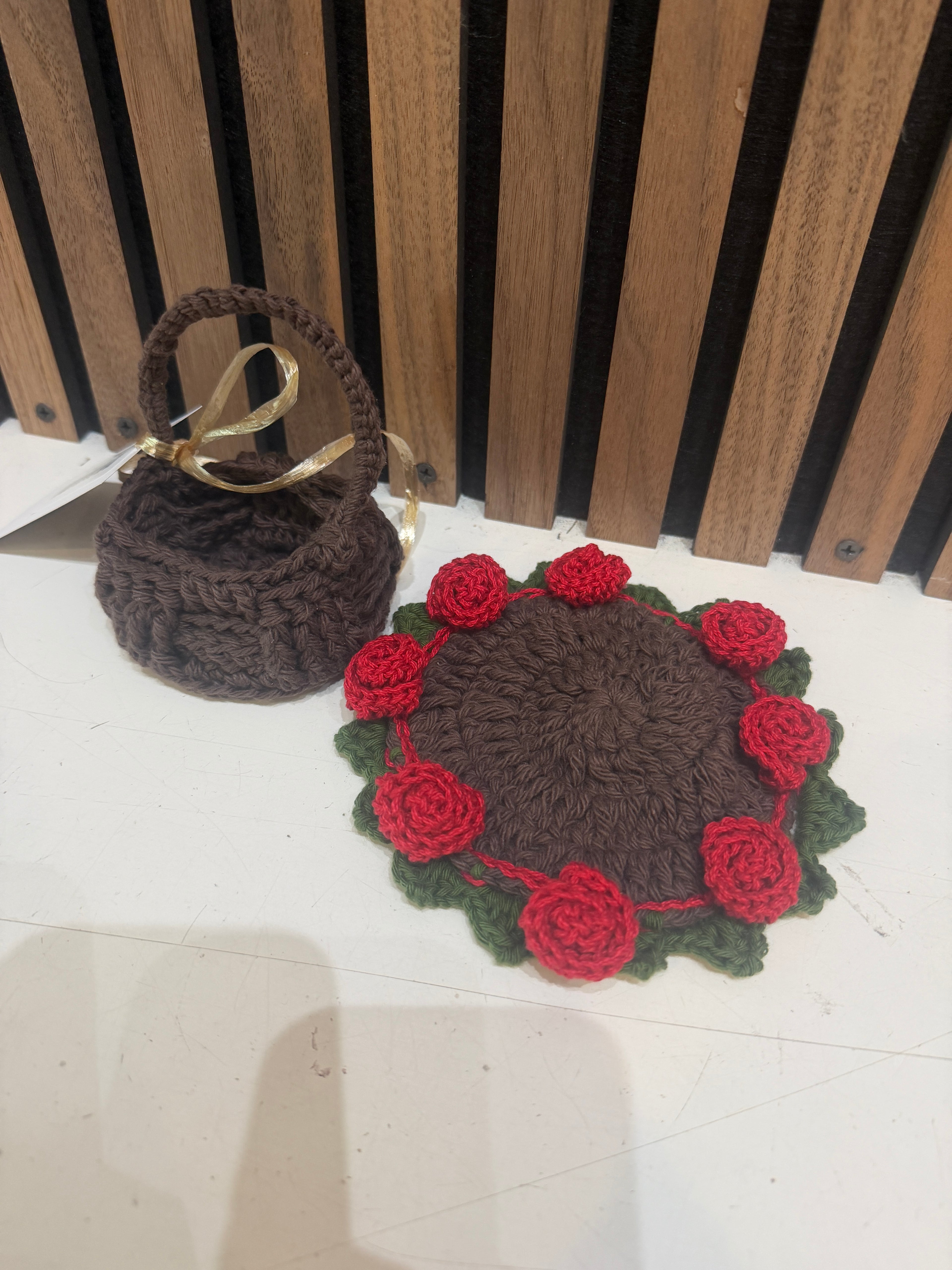 True Love - Crochet Flower Coaster Set