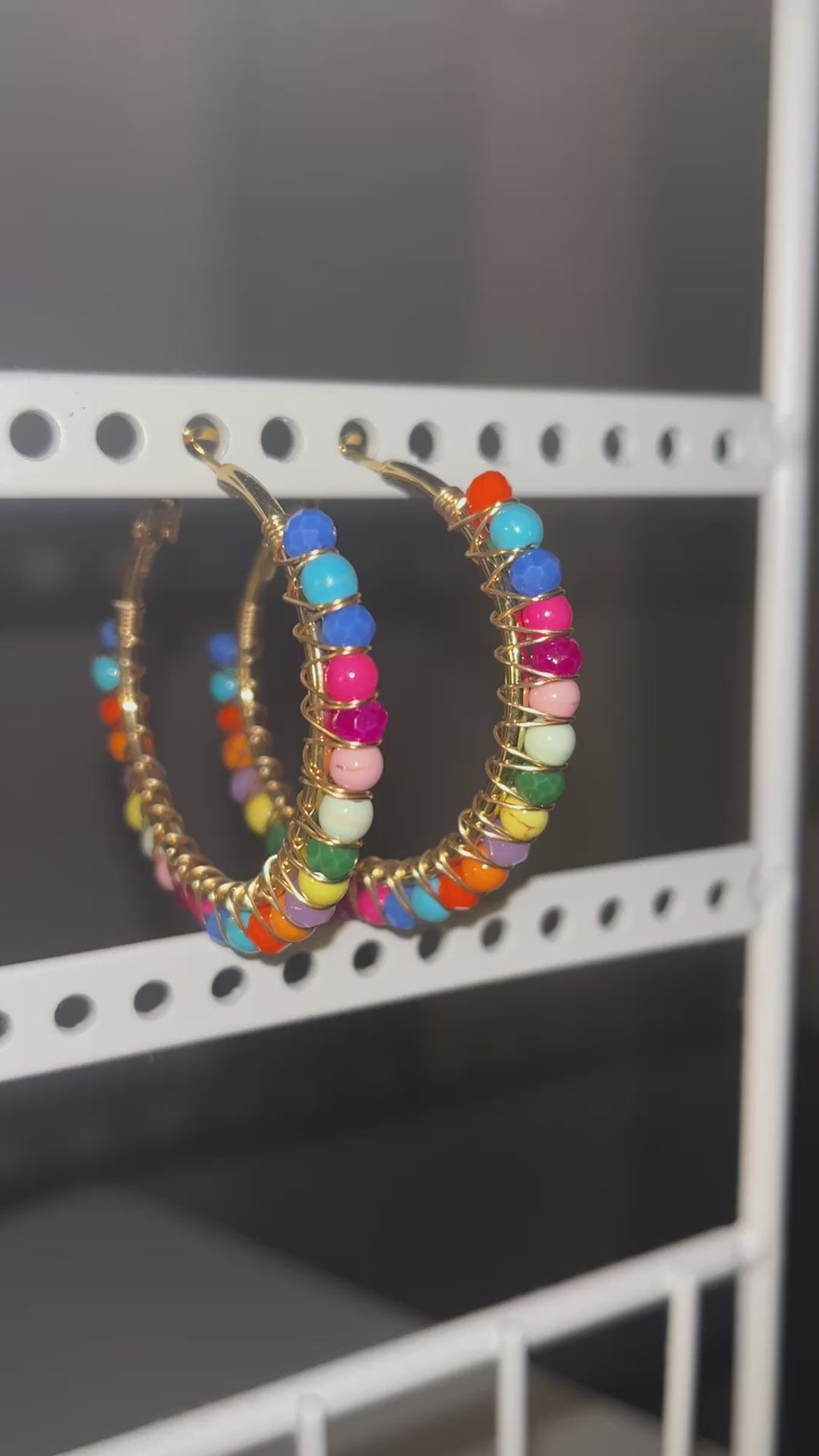 Beaded Hoop Earrings - Confetti Dreams