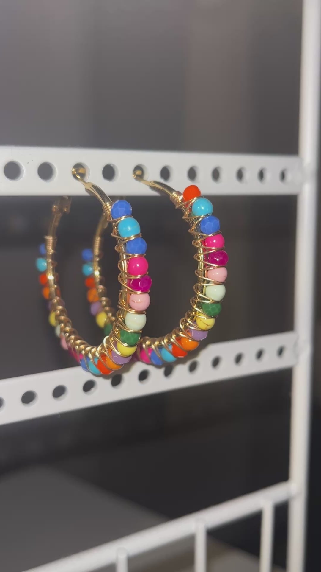 Beaded Hoop Earrings - Confetti Dreams