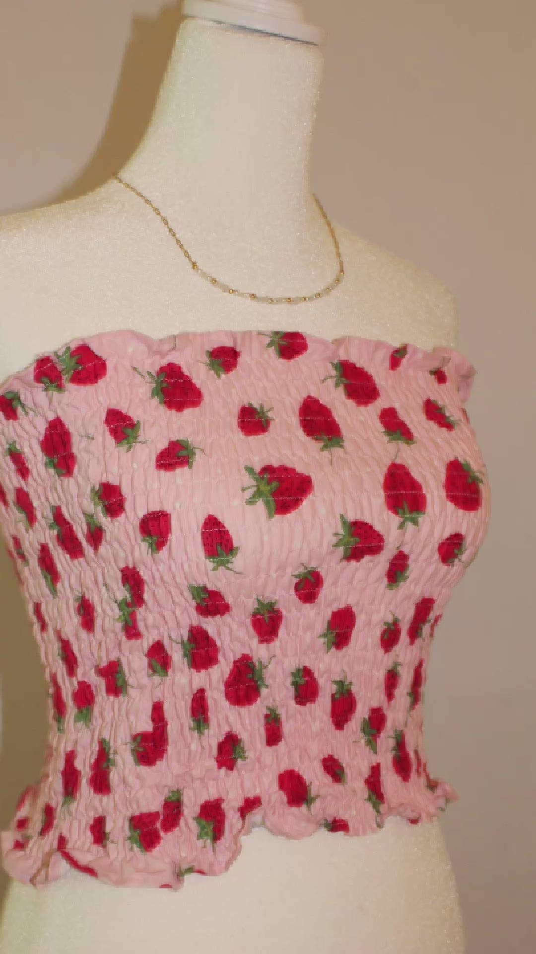 Strawberry Ruffle Top