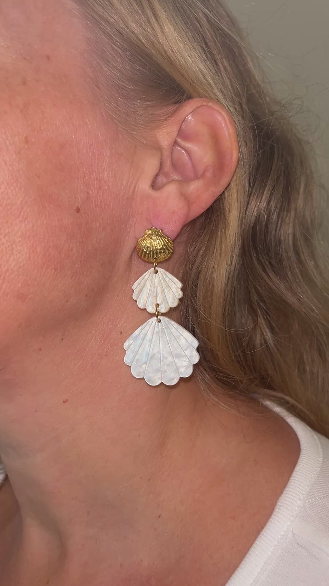 Triple Shell Earrings