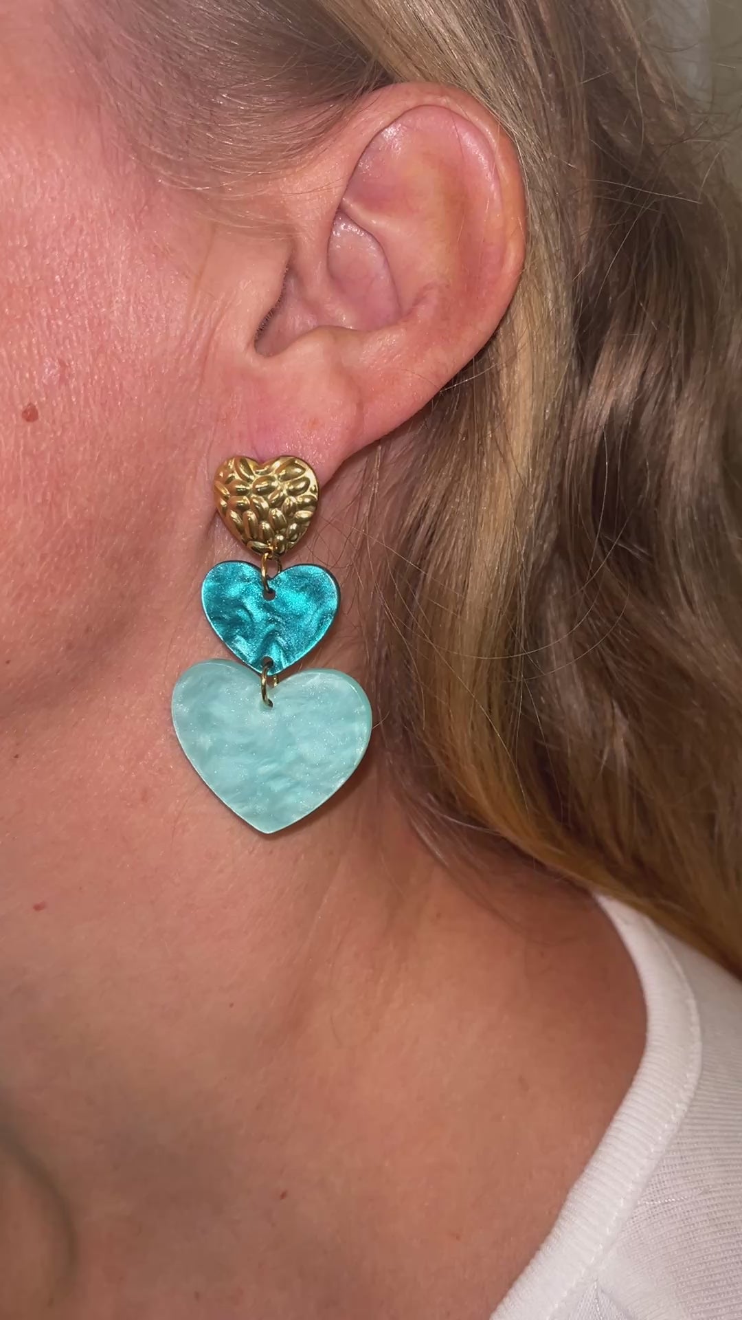 Triple Heart Earrings