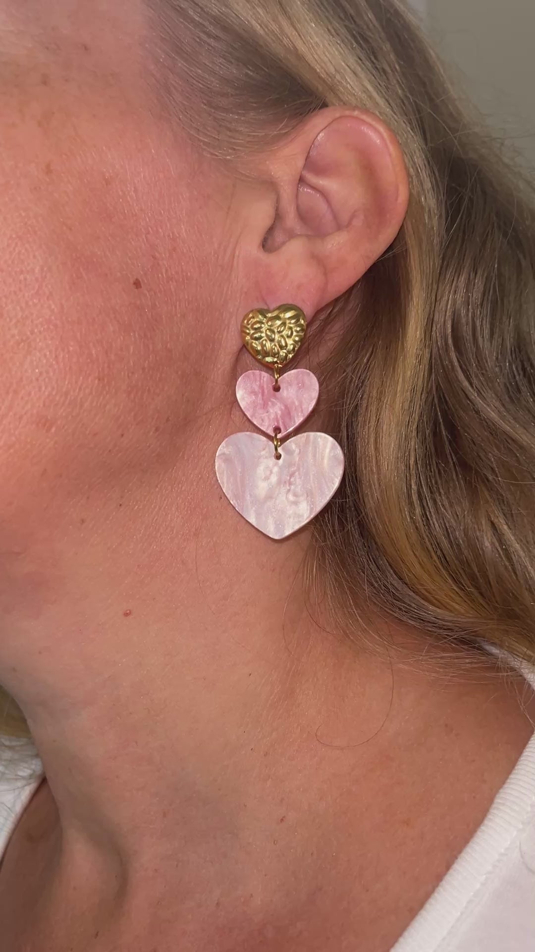 Triple Heart Earrings