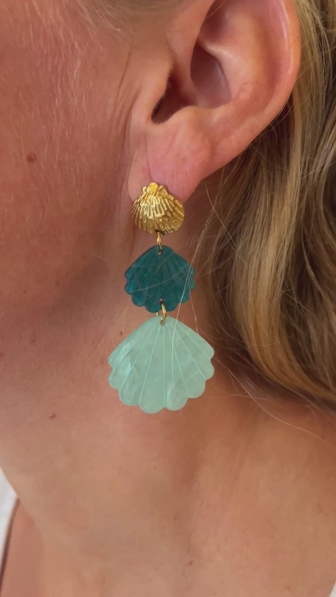 Triple Shell Earrings